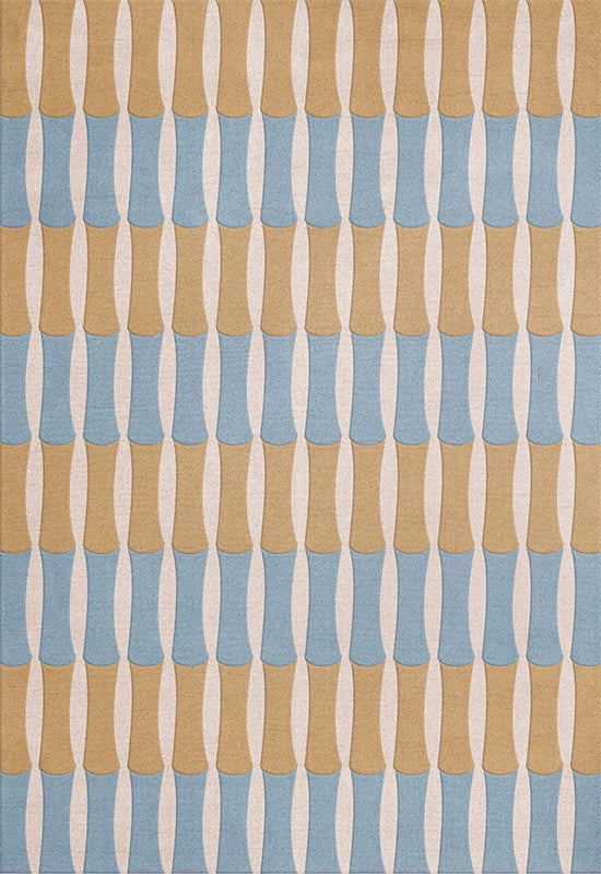 ALICE CRAWLEY x LAYERED Bamboo Forest Wool Rug Azure Blue