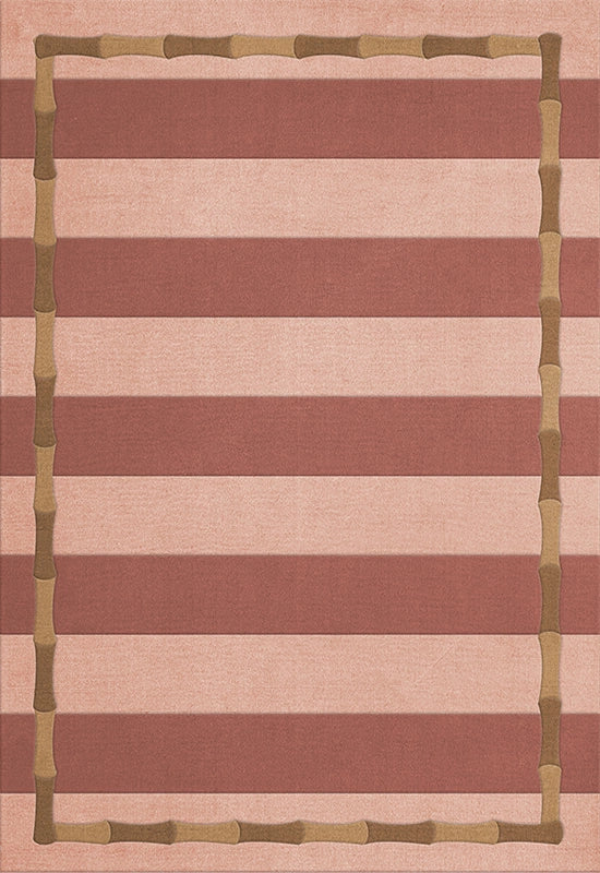 ALICE CRAWLEY x LAYERED Bamboo Stripe Wool Rug Terracotta
