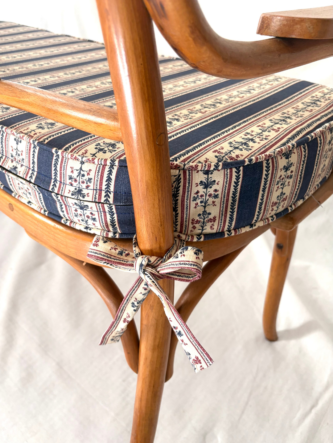 Antique "Baumann Sofa" with Striped Seat Cushion