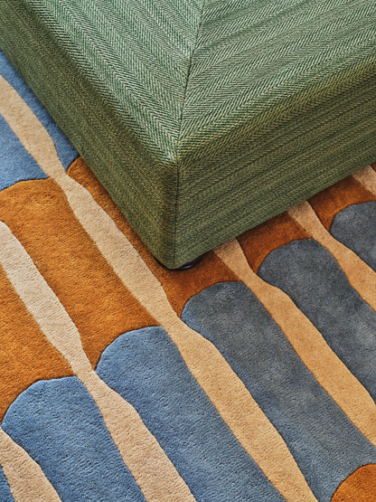ALICE CRAWLEY x LAYERED Bamboo Forest Wool Rug Azure Blue