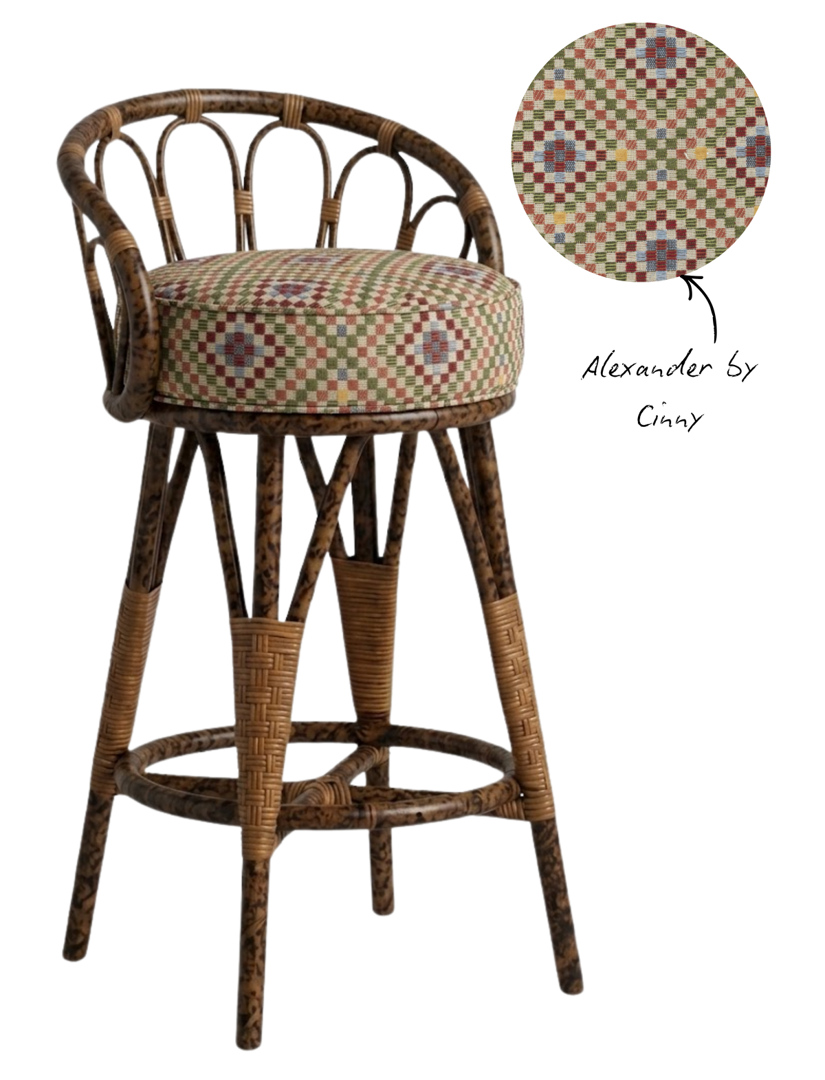 The Peacock Barstool - Tiger Stain